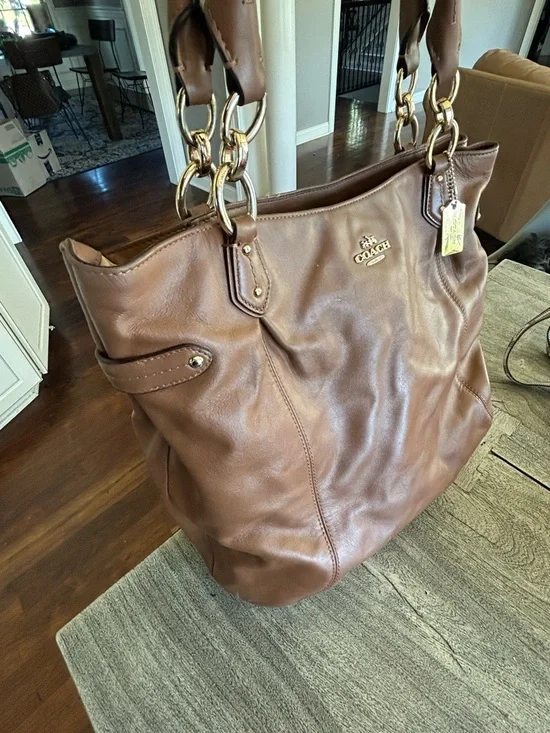 Vintage Coach Women's Kristin Brown Leather Shoulder Bag Purse - Picture 4 of 9